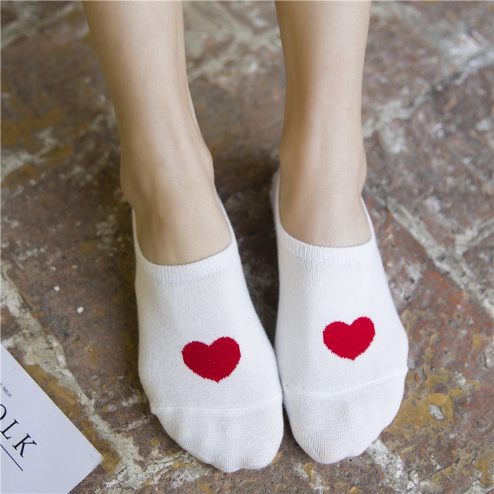 5 Pairs a set Women Ankle Socks with love heart - Picture 2 of 8